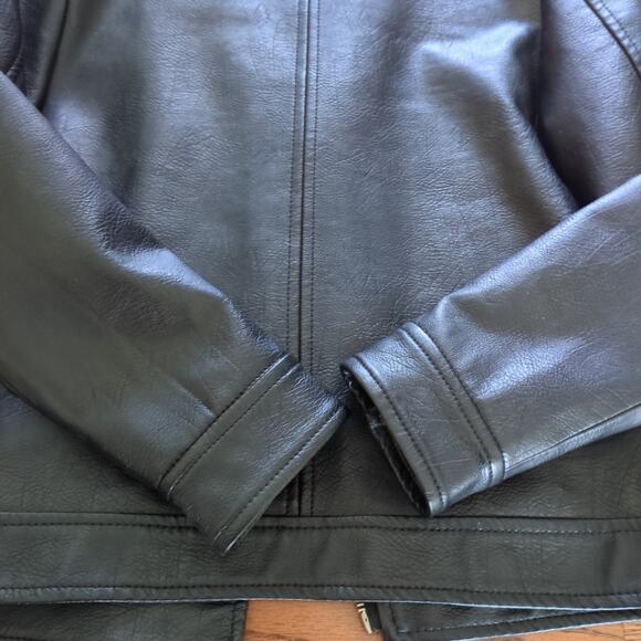 Girls Mango Faux Leather Long sleeve biker Jacket  black  kids size 9/10 EUC - Picture 6 of 6